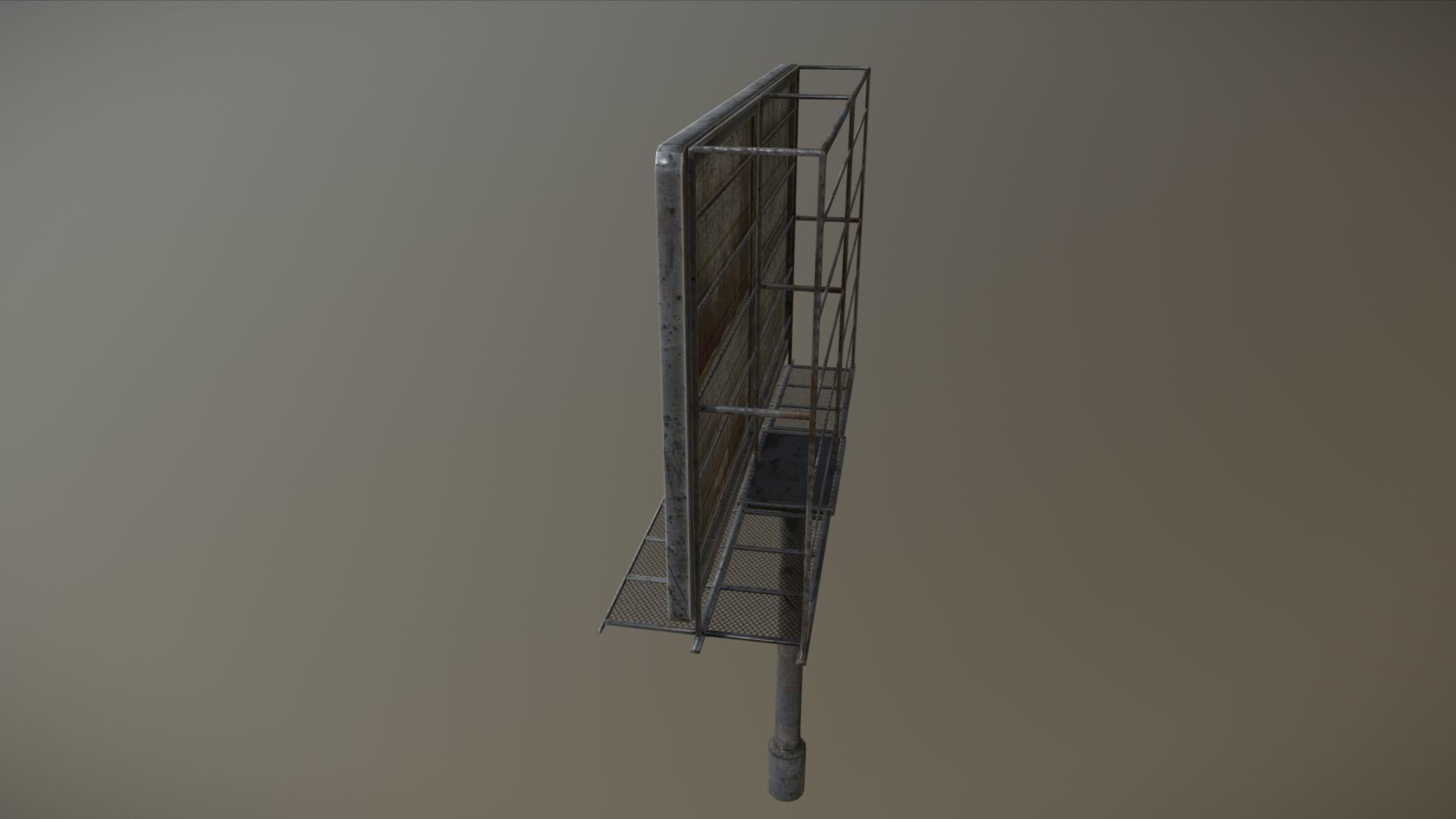 Old Billboard Low-poly 3D model_2