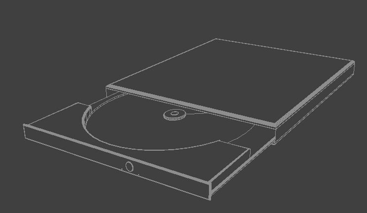 DVD Rom Low-poly 3D model_4