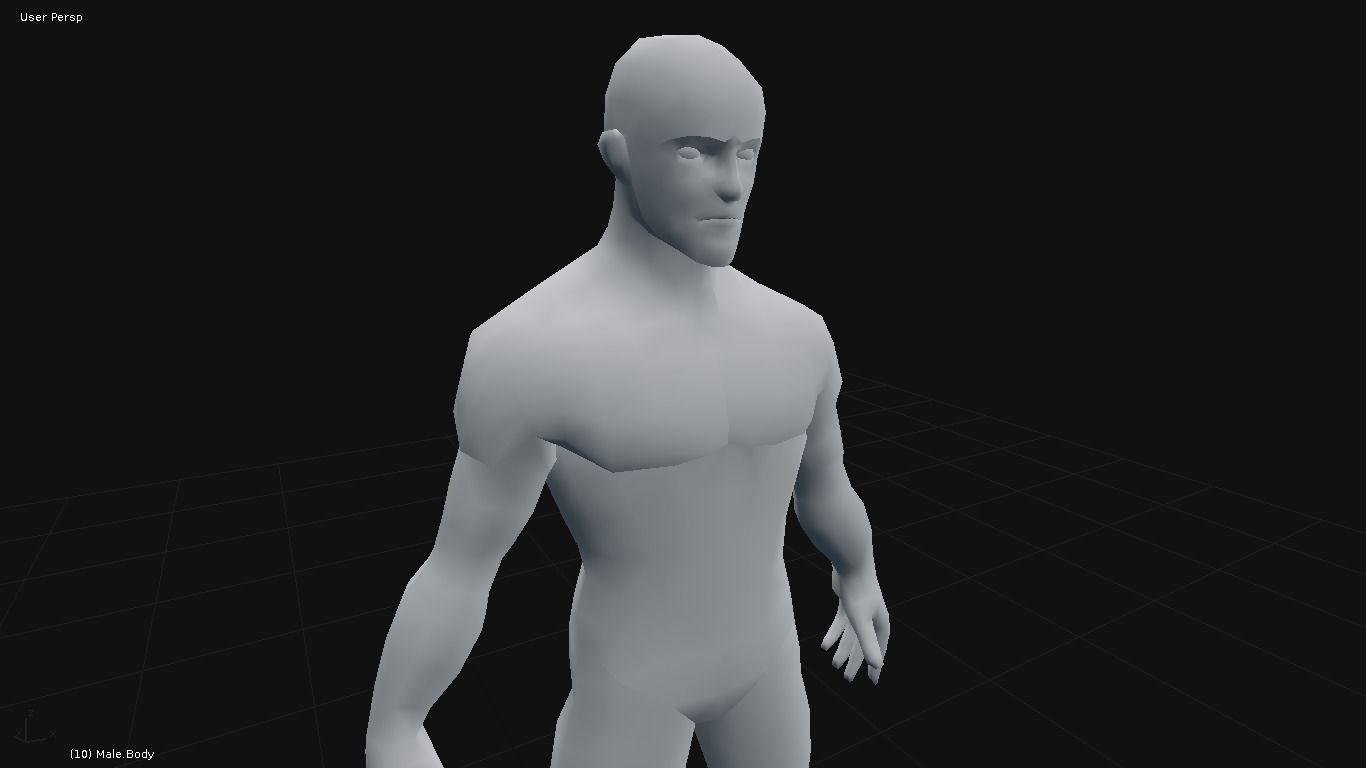 Low-Poly Male Base Mesh Low-poly 3D model_9