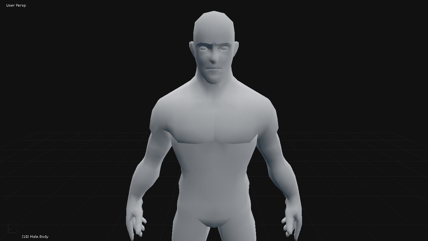 Low-Poly Male Base Mesh Low-poly 3D model_10