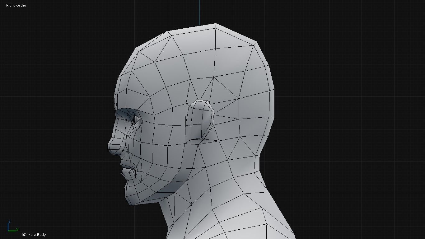 Low-Poly Male Base Mesh Low-poly 3D model_6
