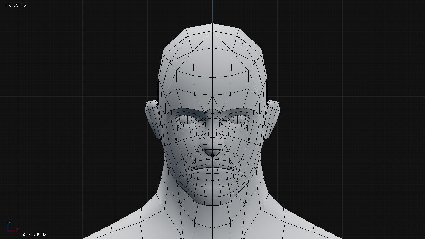 Low-Poly Male Base Mesh Low-poly 3D model_4