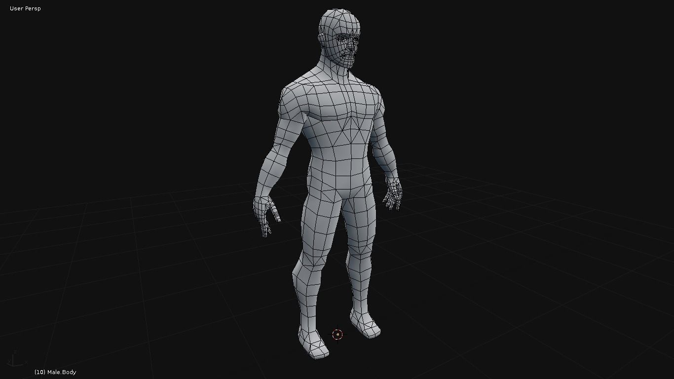 Low-Poly Male Base Mesh Low-poly 3D model_7