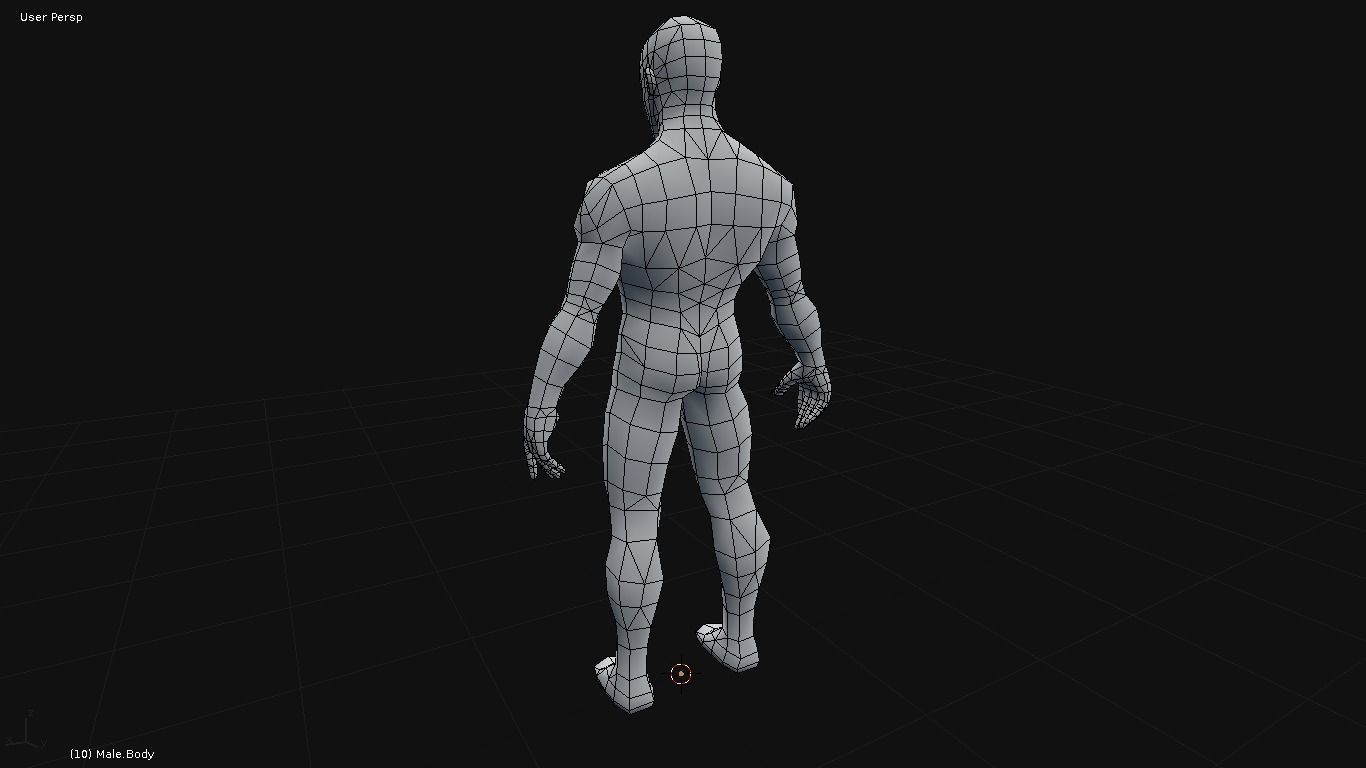 Low-Poly Male Base Mesh Low-poly 3D model_8