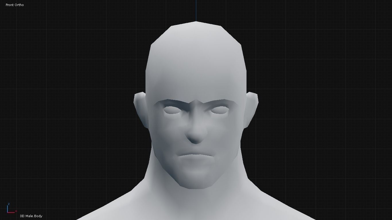 Low-Poly Male Base Mesh Low-poly 3D model_3