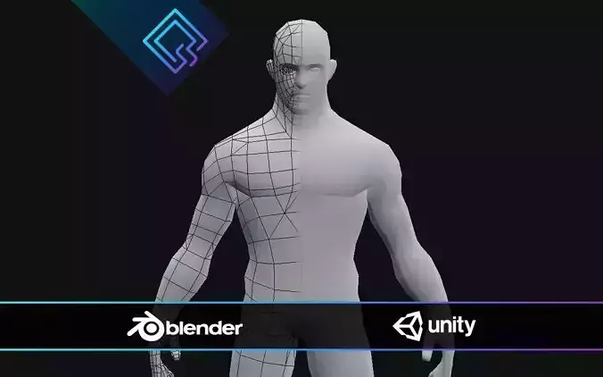 Low-Poly Male Base Mesh Low-poly 3D model
