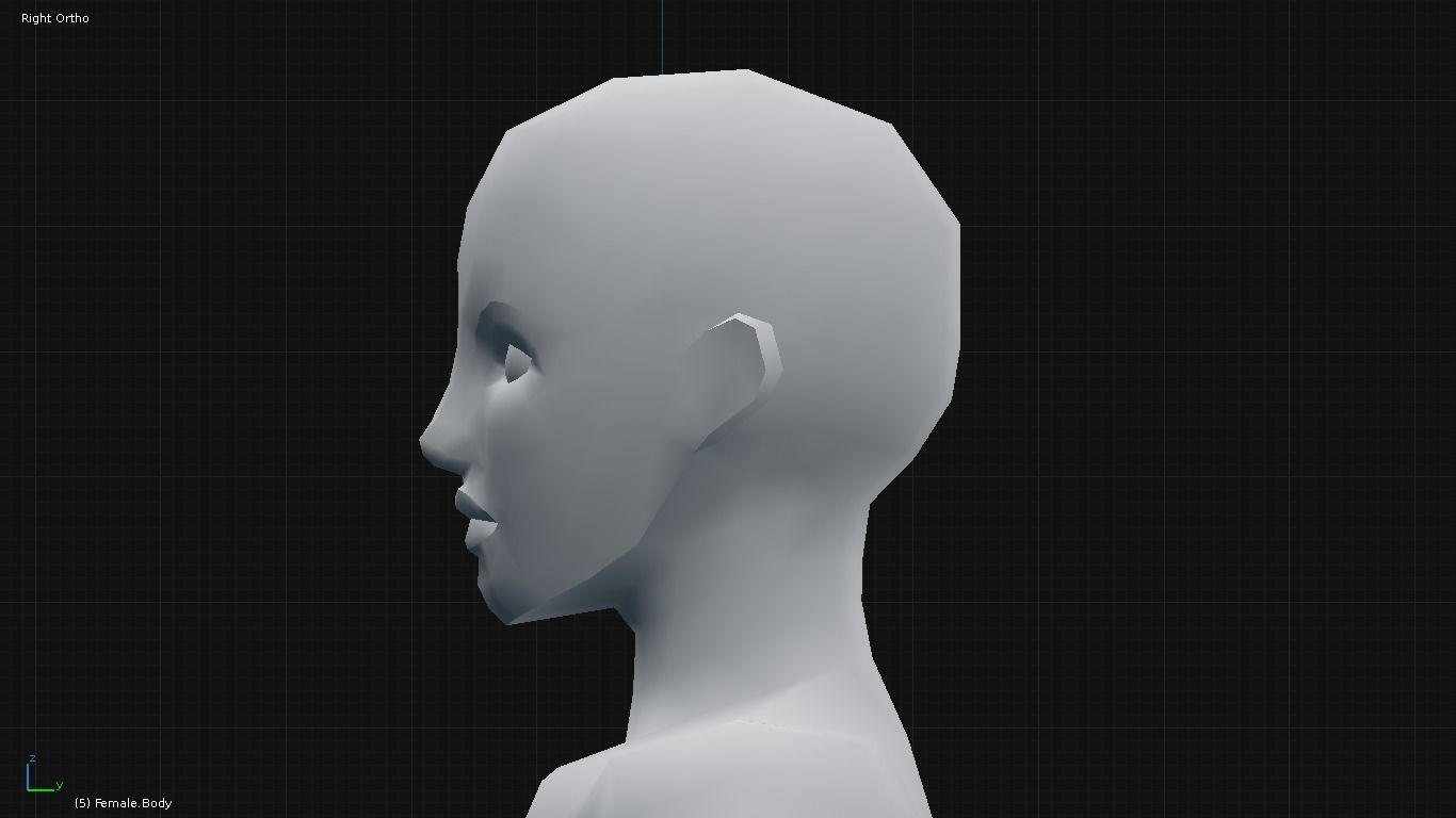 Low-Poly Female Base Mesh Low-poly 3D model_5