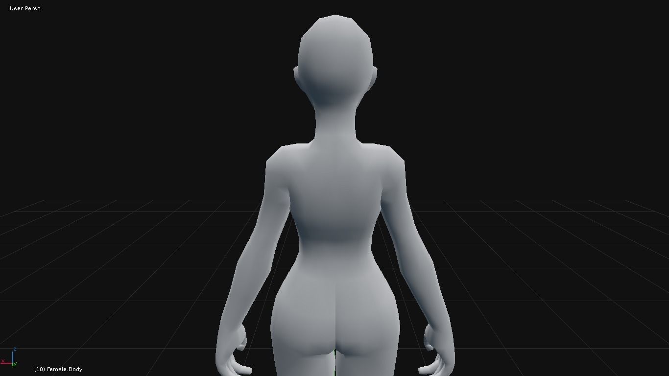 Low-Poly Female Base Mesh Low-poly 3D model_11