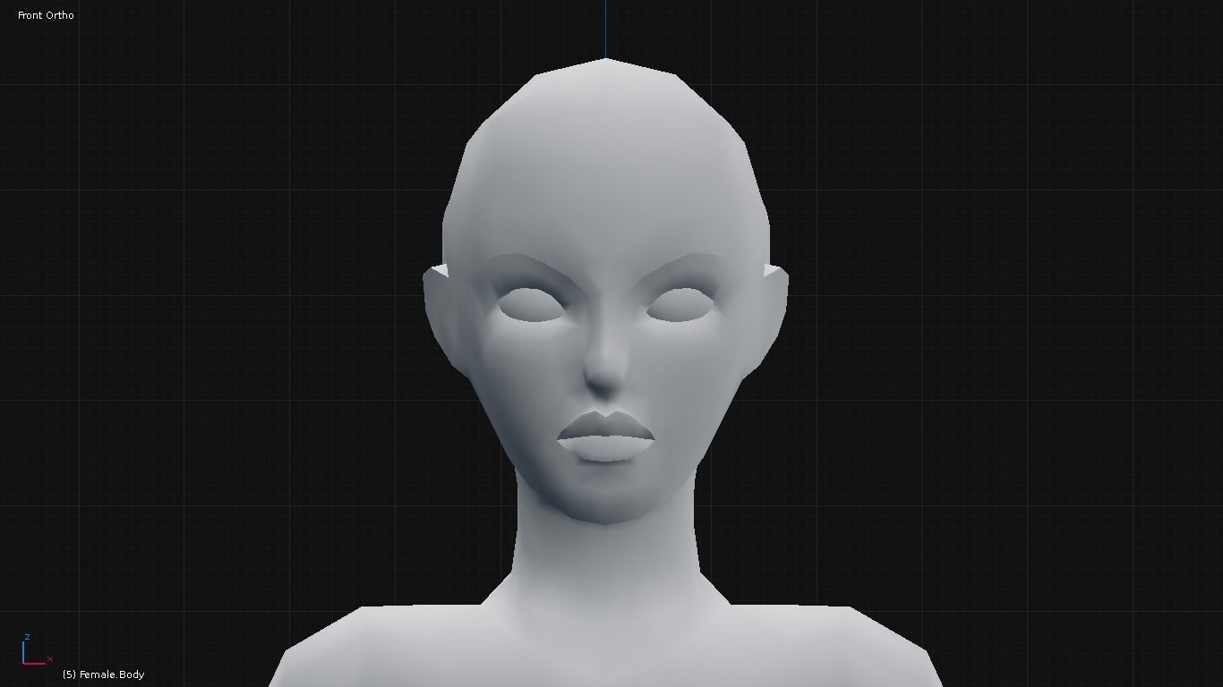 Low-Poly Female Base Mesh Low-poly 3D model_3