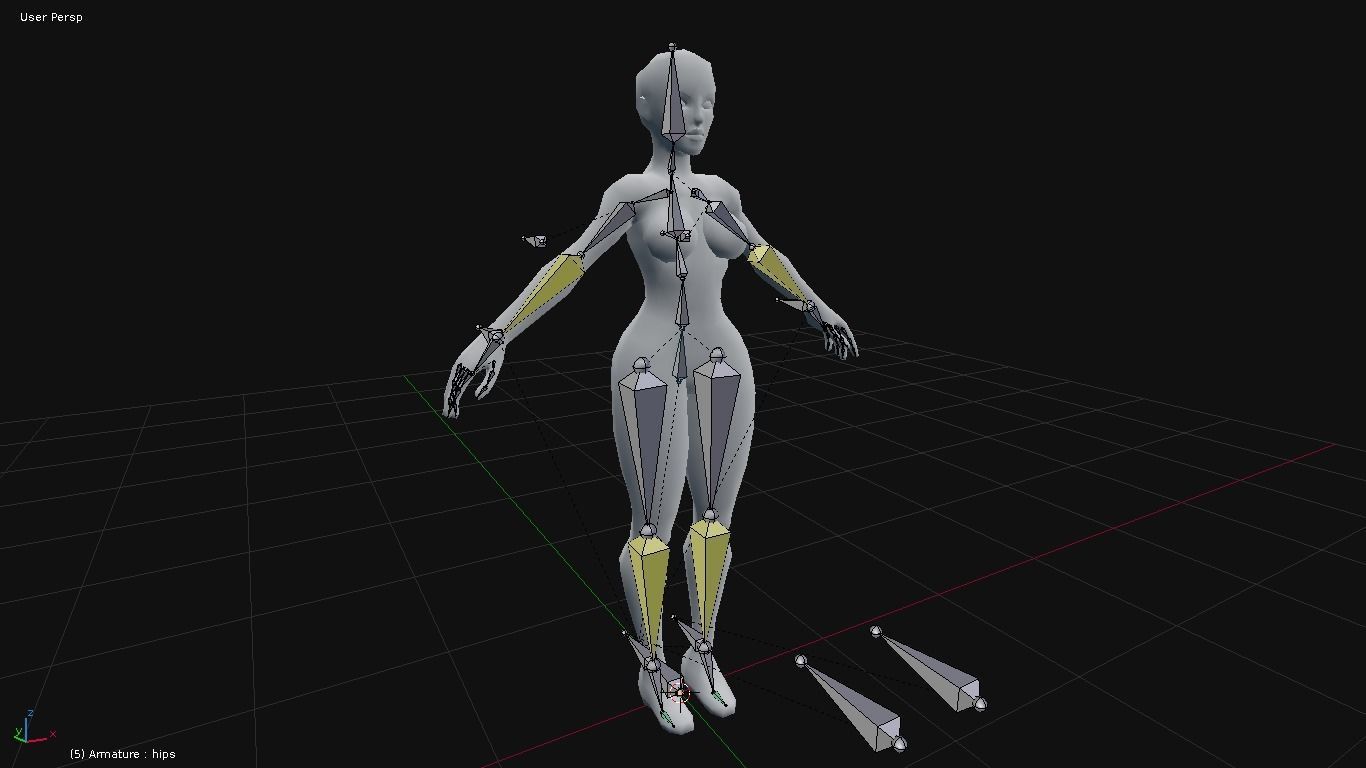 Low-Poly Female Base Mesh Low-poly 3D model_12