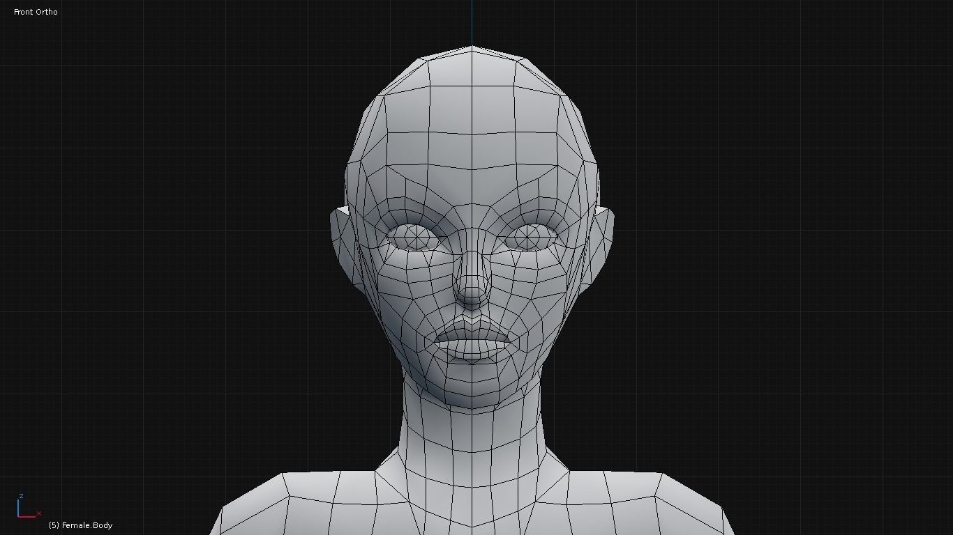 Low-Poly Female Base Mesh Low-poly 3D model_4