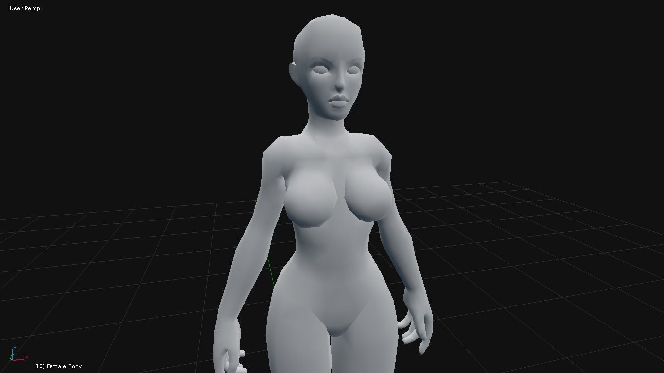 Low-Poly Female Base Mesh Low-poly 3D model_9
