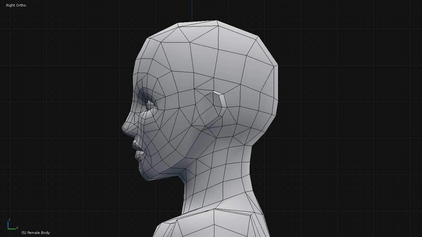 Low-Poly Female Base Mesh Low-poly 3D model_6