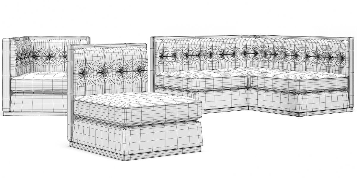 Modular Club Sofa 3D model_3