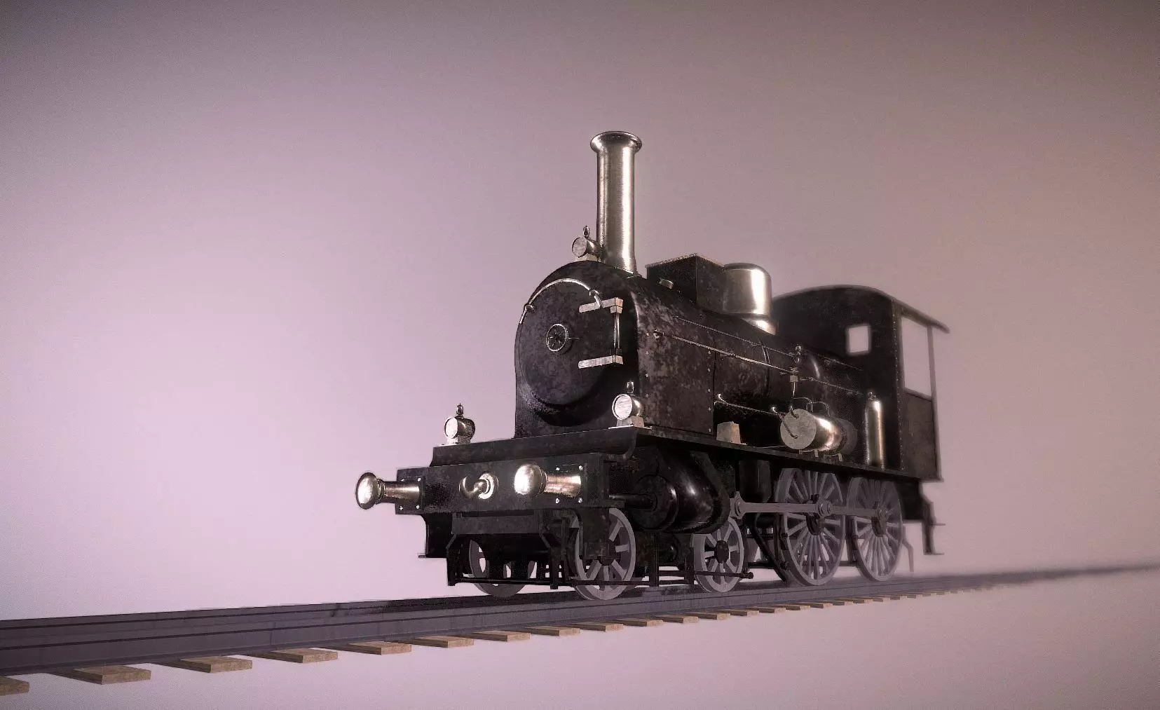 Steam Train 3D model_0