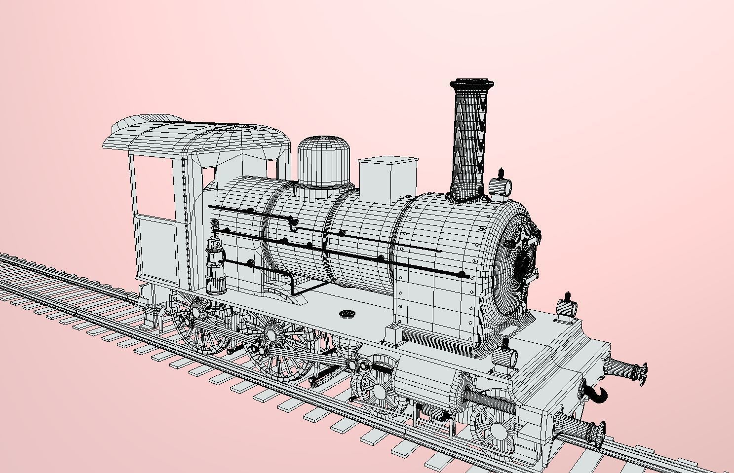 Steam Train 3D model_1