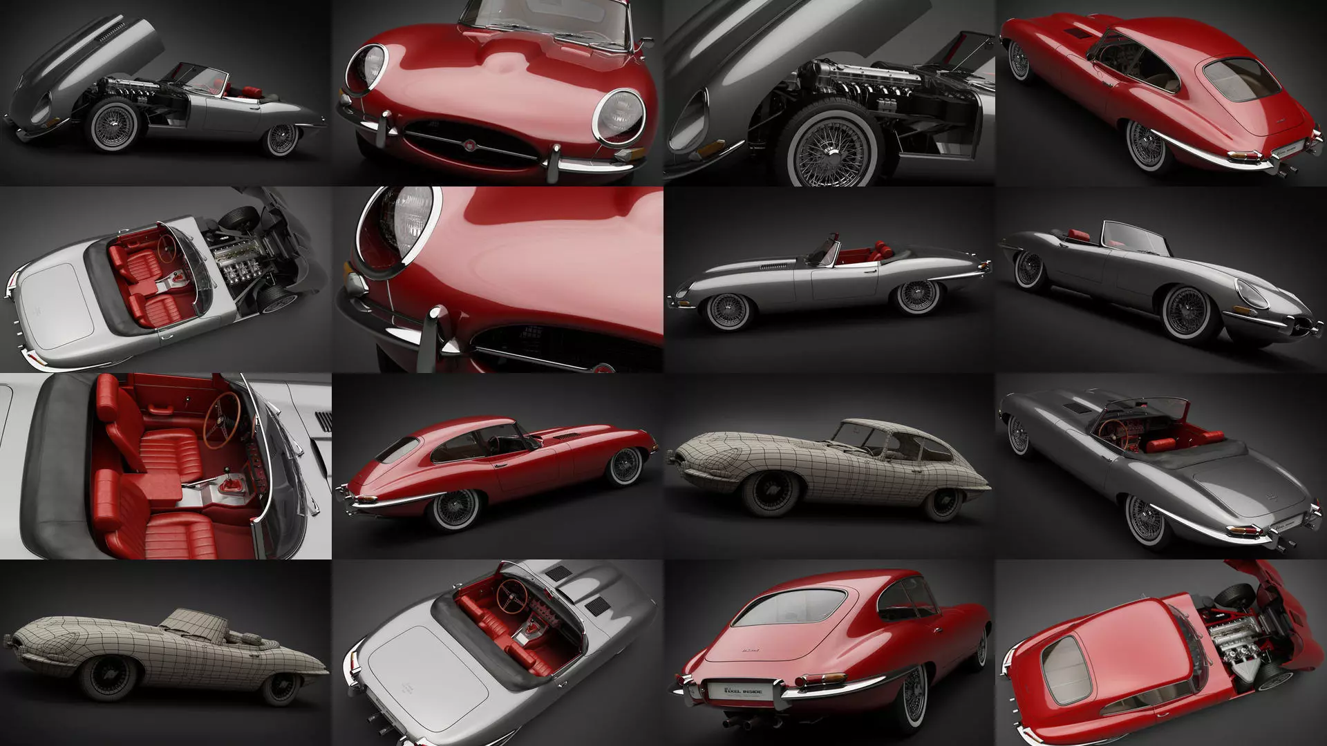 1961-1964 E-Type Jaguars 3D Model Collection_0