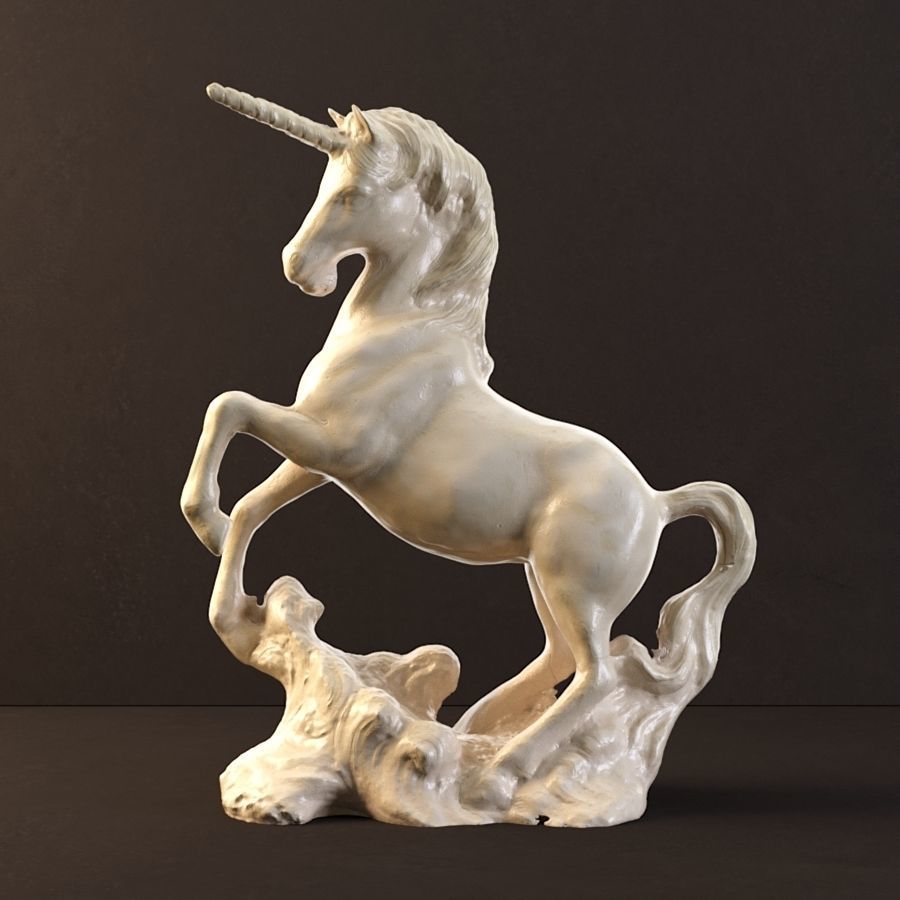 Unicorn sculpture 3D print model_3