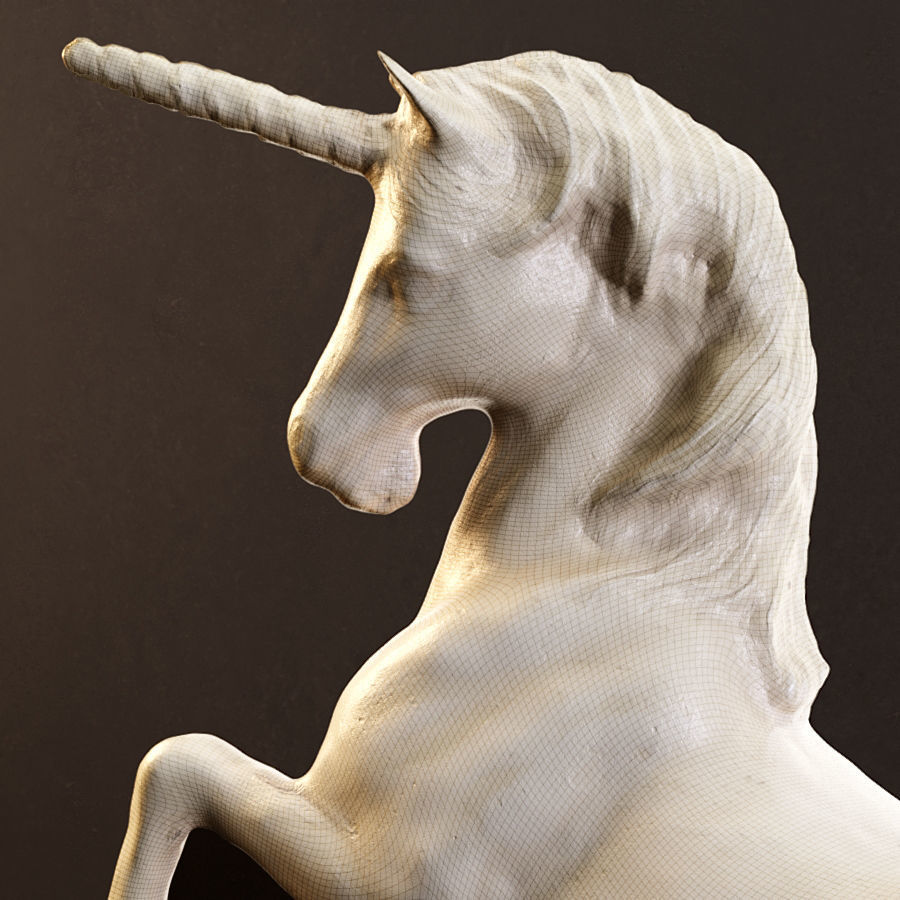 Unicorn sculpture 3D print model_4