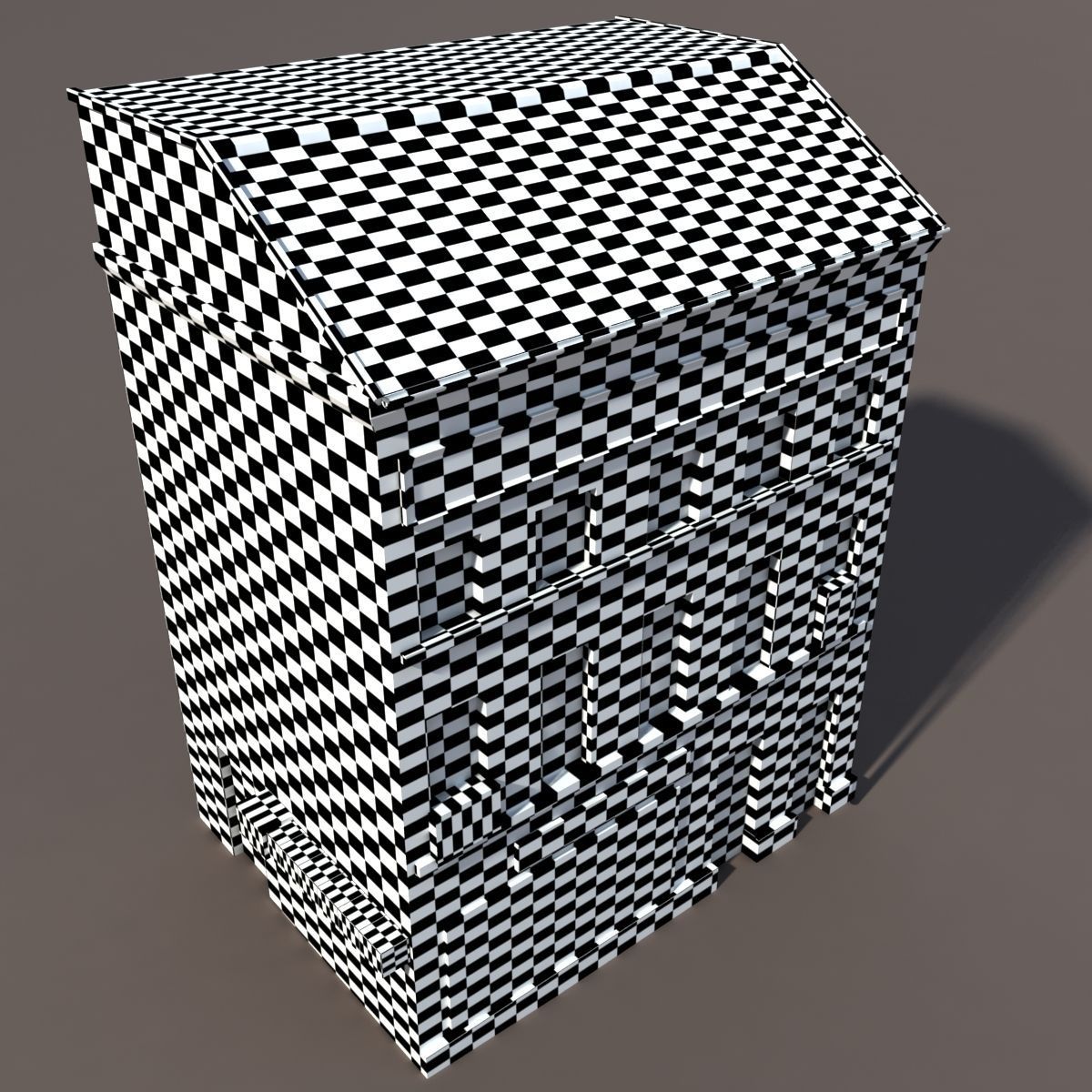 Derelict house low poly Low-poly 3D model_6