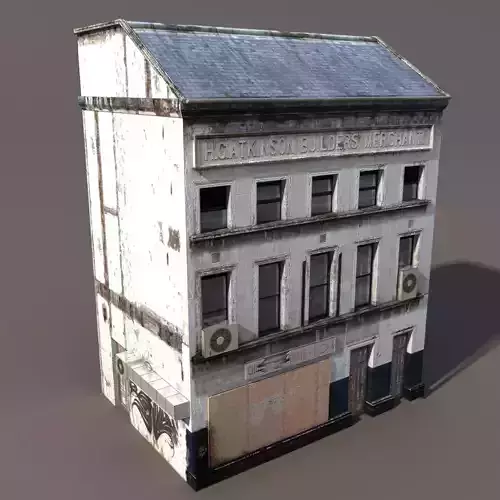 Derelict house low poly