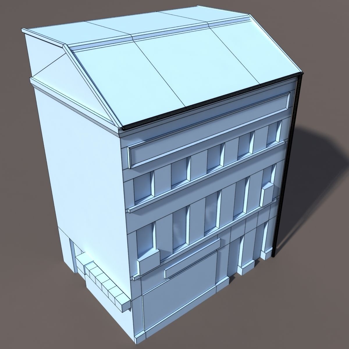Derelict house low poly Low-poly 3D model_5