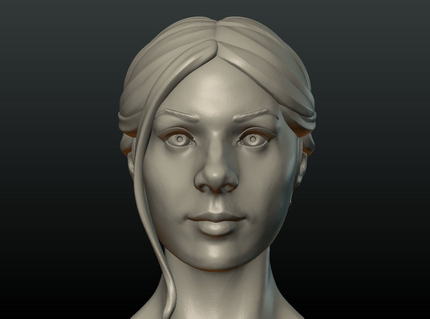 Girl Head I 3D print model_12