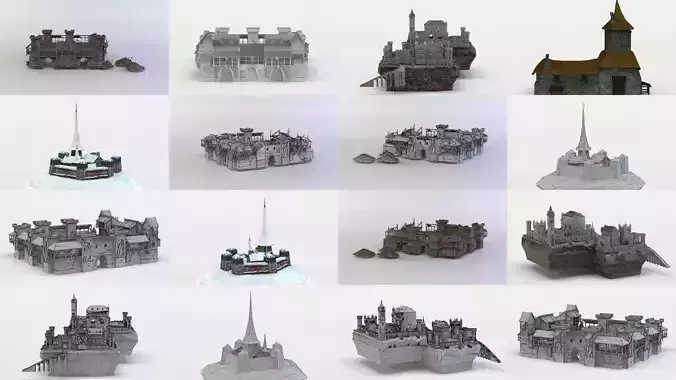 Castles lord of rings castle 3D Model Collection