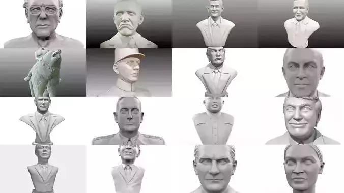 Political portraits mega pack 1 3D Model Collection
