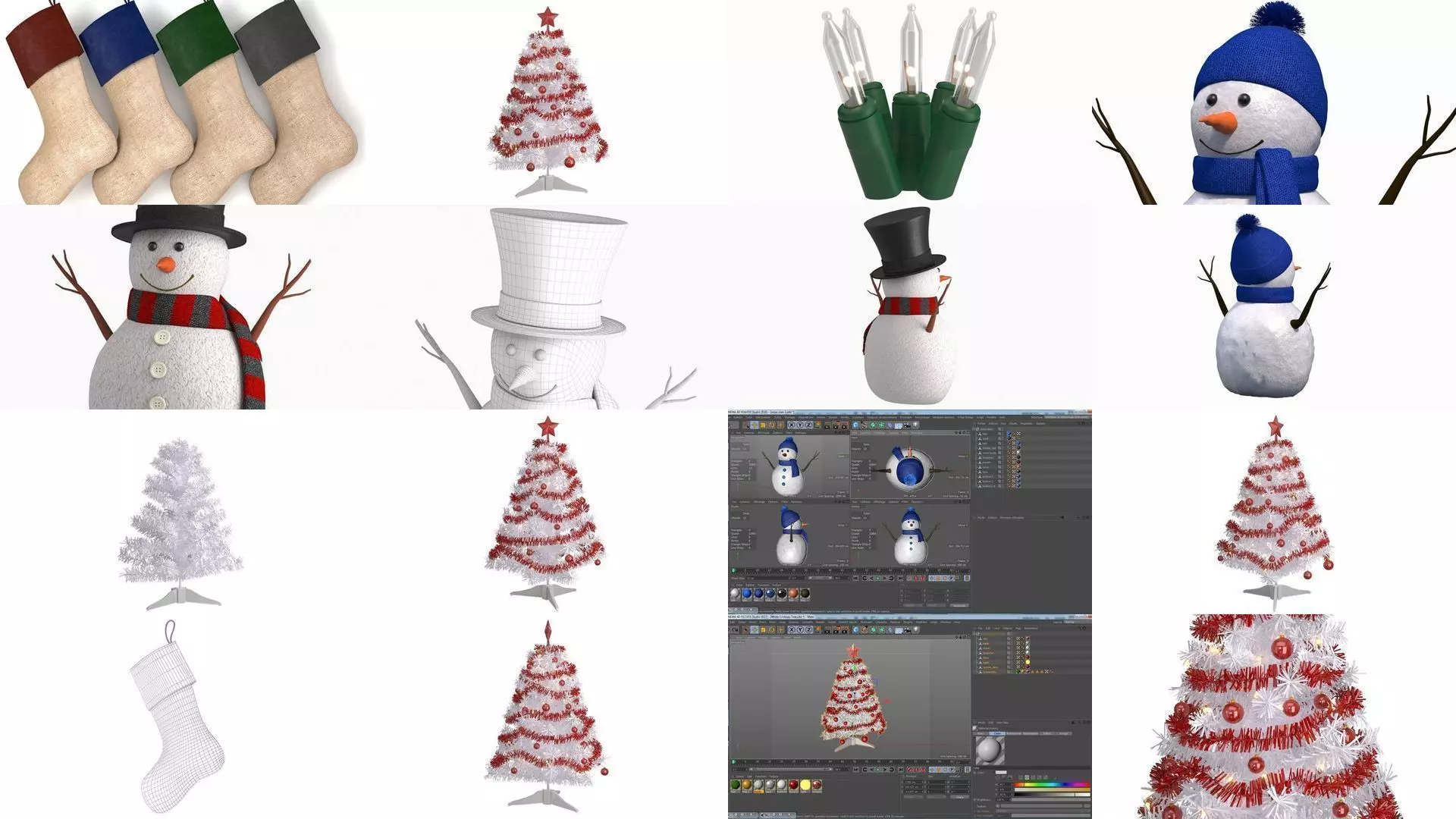 Christmas symbols and decorations 3D Model Collection_0