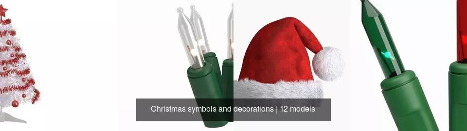 Christmas symbols and decorations 3D Model Collection_4