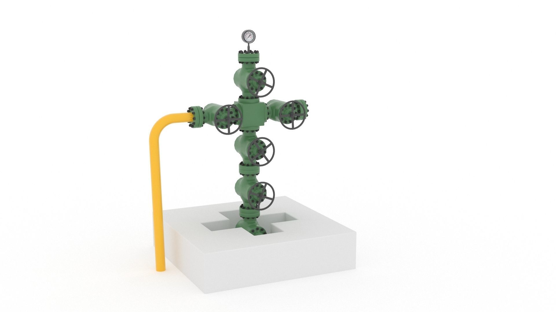 Injection well Low-poly 3D model_4