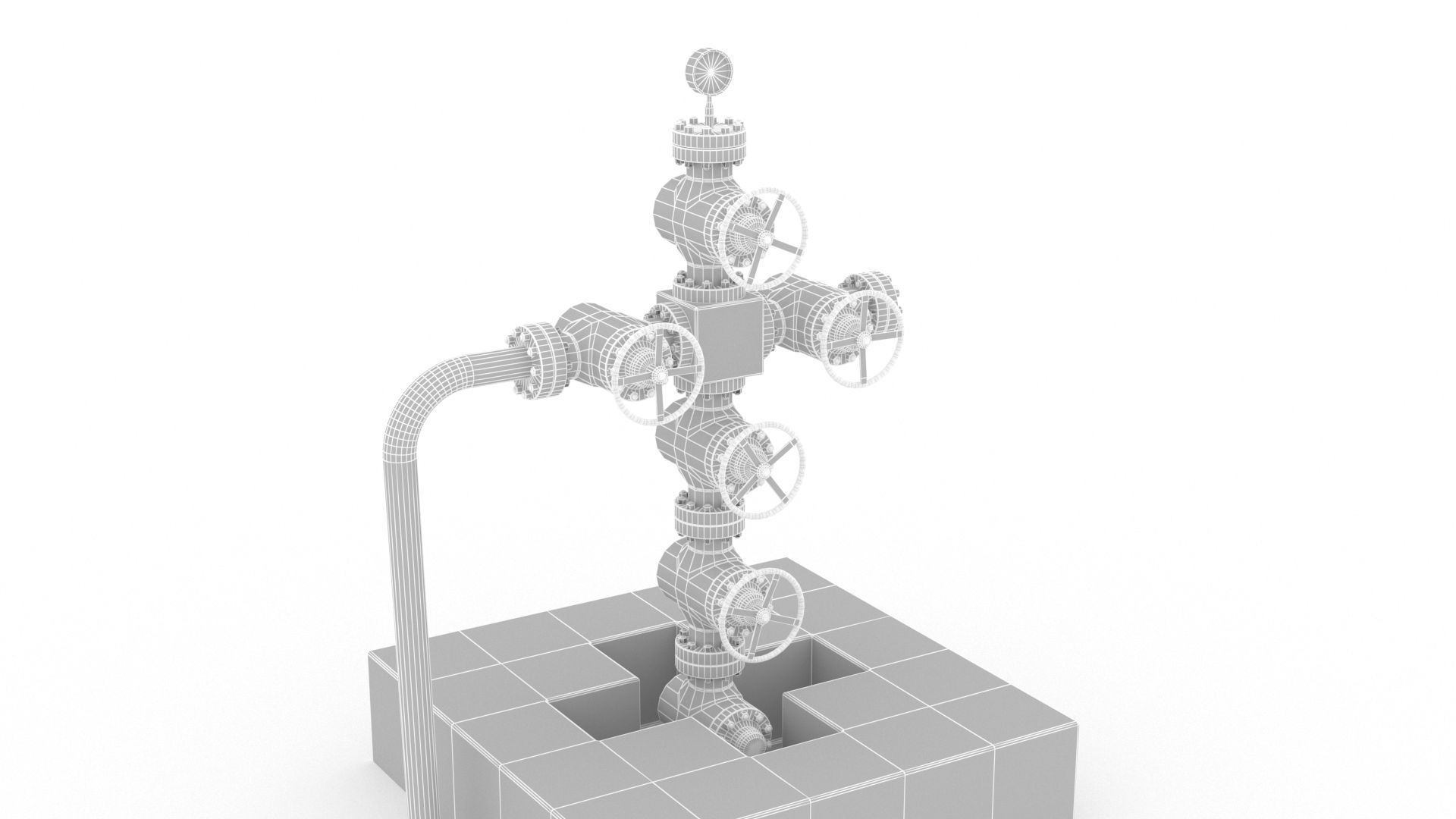 Injection well Low-poly 3D model_6