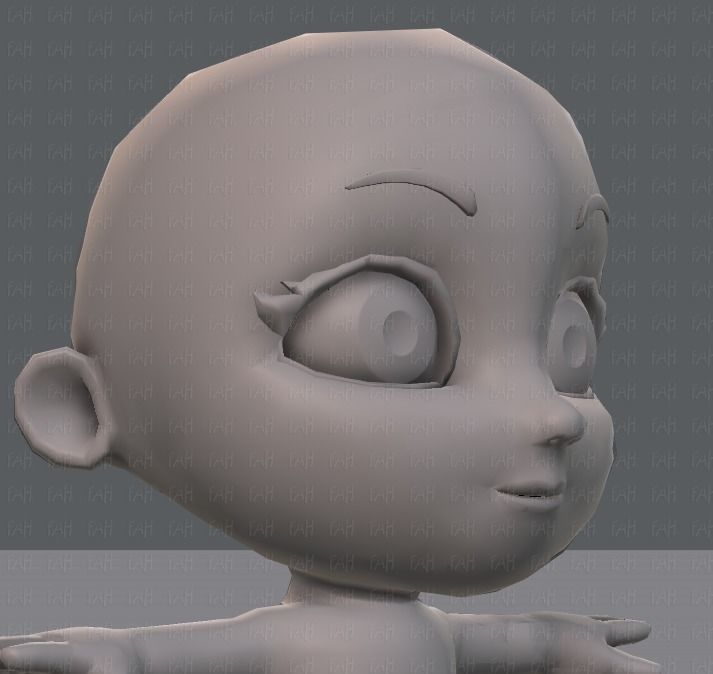Cartoon children basemesh 3D Model Collection_65