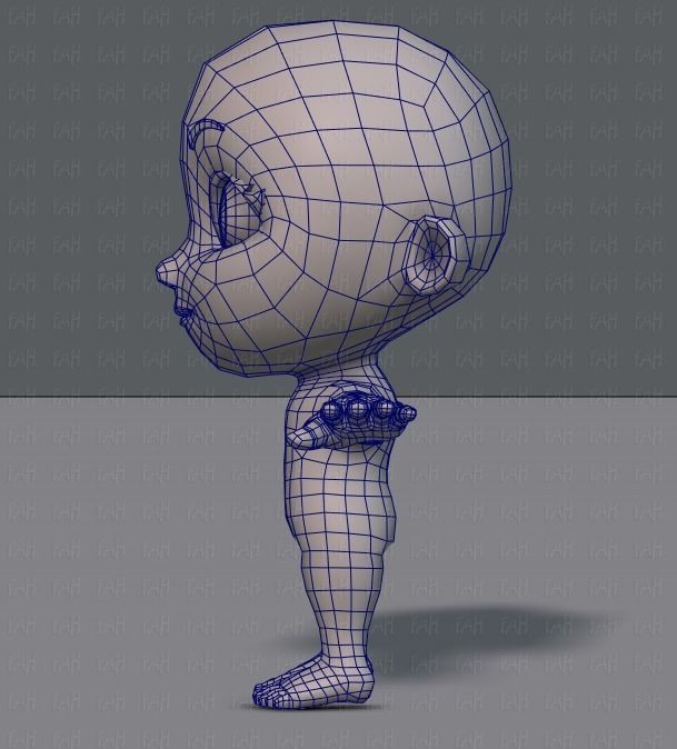 Cartoon children basemesh 3D Model Collection_62