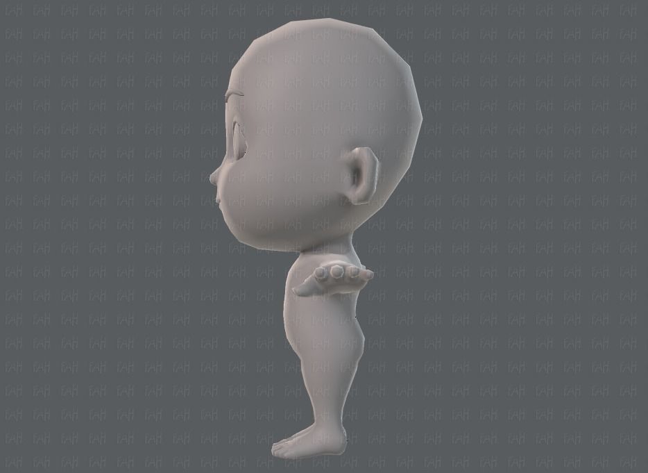 Cartoon children basemesh 3D Model Collection_8