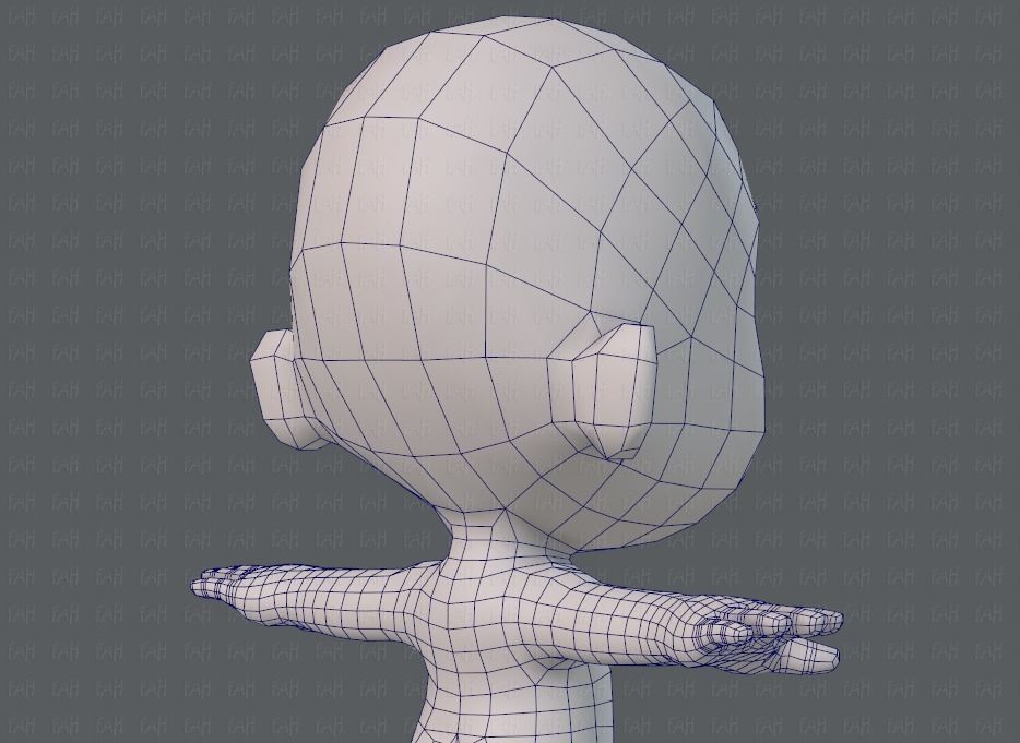Cartoon children basemesh 3D Model Collection_29