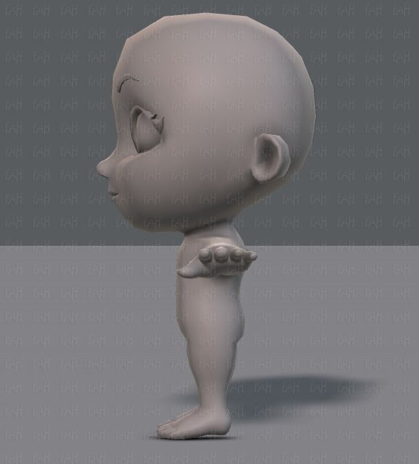Cartoon children basemesh 3D Model Collection_54