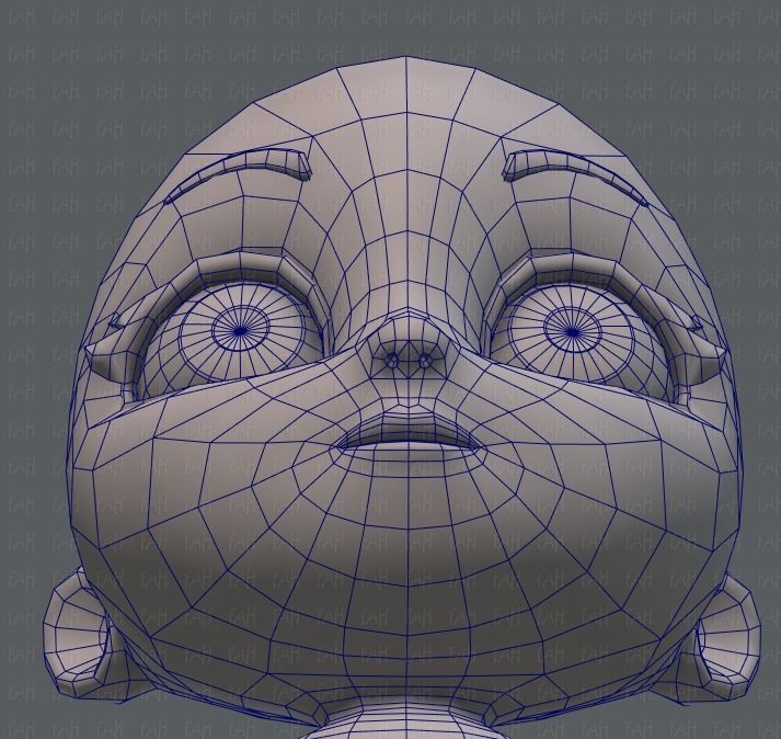 Cartoon children basemesh 3D Model Collection_89