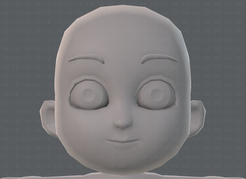 Cartoon children basemesh 3D Model Collection_36