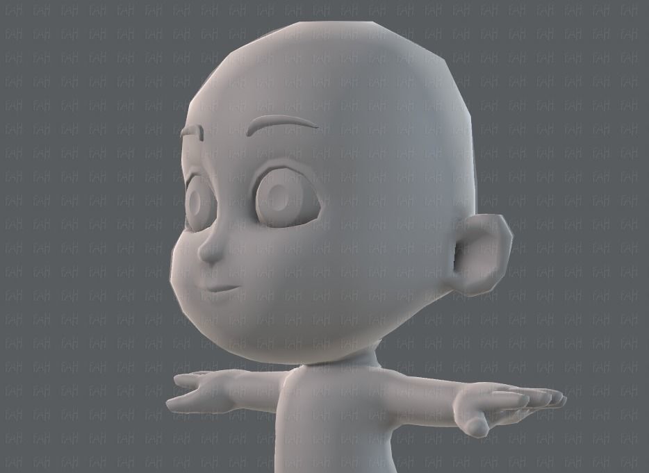 Cartoon children basemesh 3D Model Collection_44