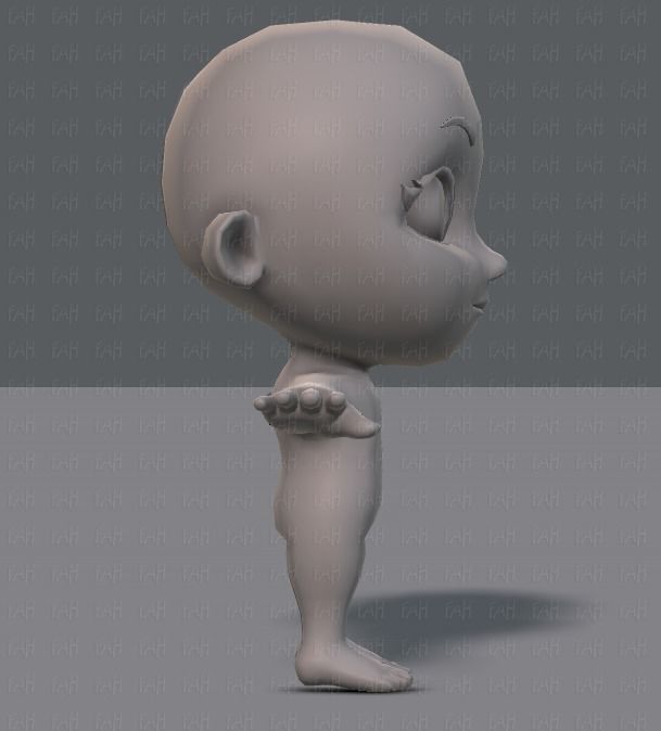Cartoon children basemesh 3D Model Collection_50