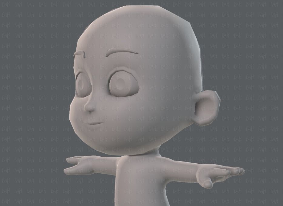 Cartoon children basemesh 3D Model Collection_25