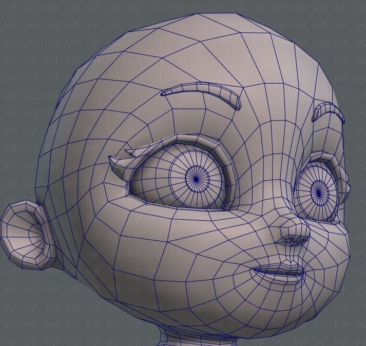 Cartoon children basemesh 3D Model Collection_83