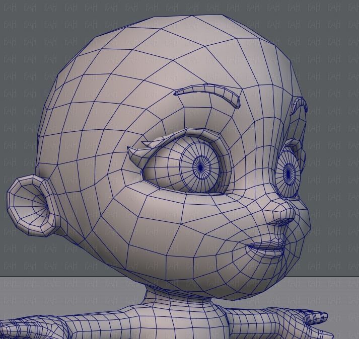 Cartoon children basemesh 3D Model Collection_73