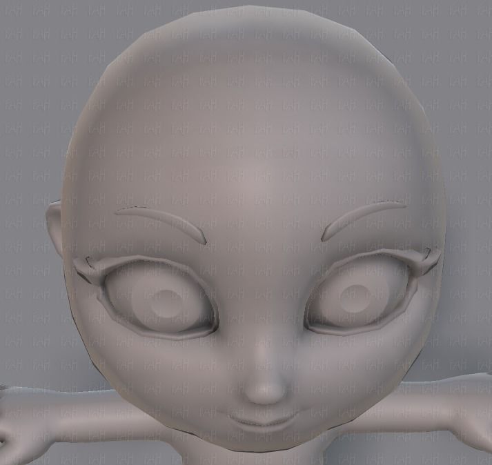 Cartoon children basemesh 3D Model Collection_86