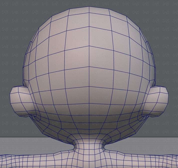 Cartoon children basemesh 3D Model Collection_76