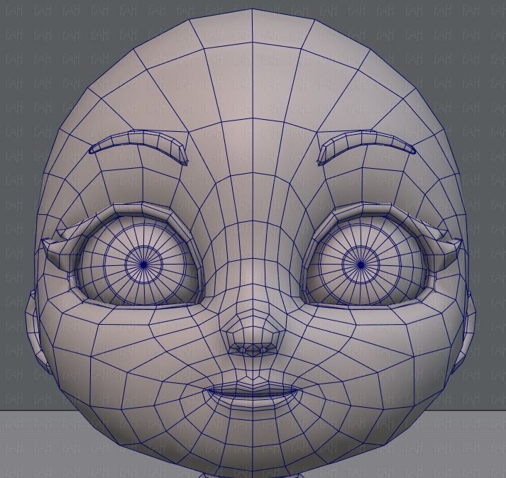 Cartoon children basemesh 3D Model Collection_81