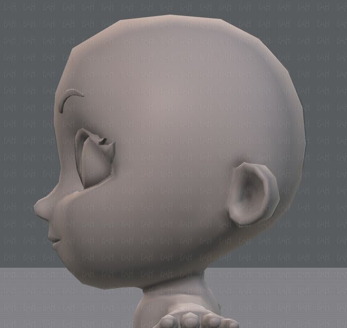 Cartoon children basemesh 3D Model Collection_70