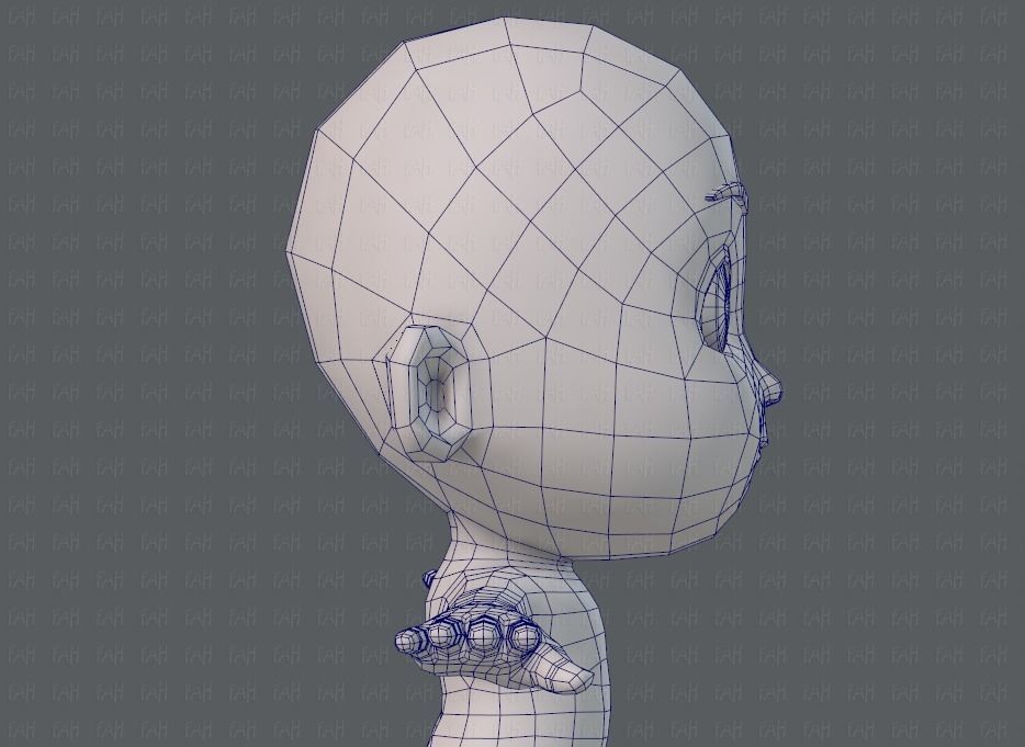 Cartoon children basemesh 3D Model Collection_28